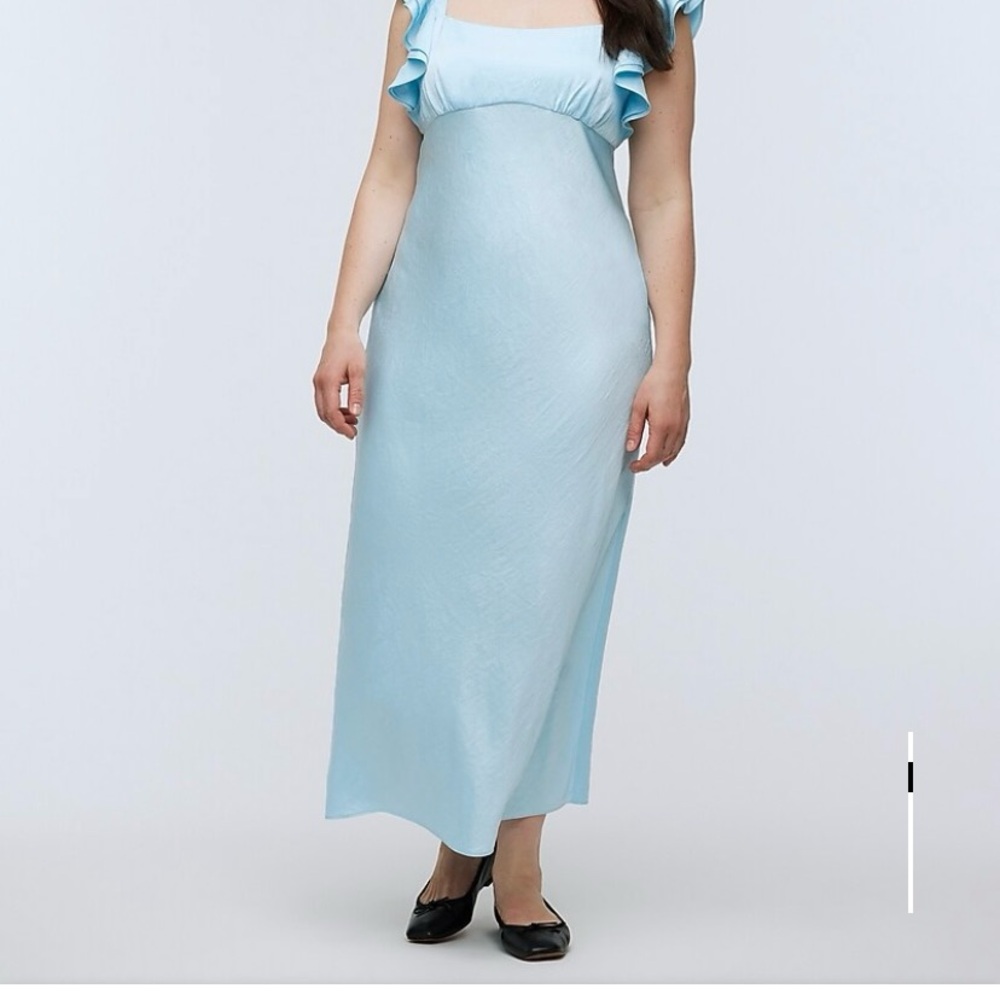 Madewell Light Blue Ruffle Maxi Dress